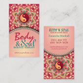 Yoga Balance Bohemische Blume YinYang Business Car Visitenkarte (Vorne/Hinten)