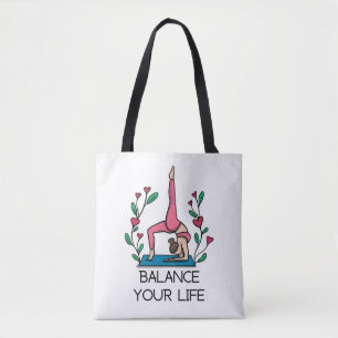 Yoga Balance Eure Lebensfrau in rosa posierend Yog Tasche