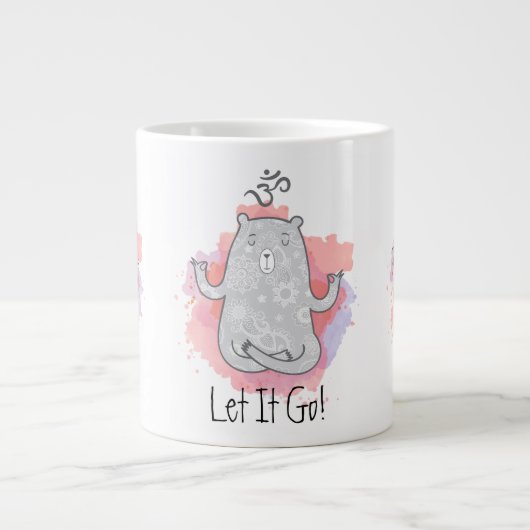 Yoga-Bär Lasse. Jumbo-Tasse (Vorderseite)