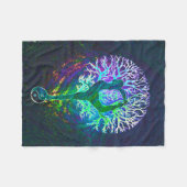 Yoga-Baum-Aura Fleecedecke (Vorderseite (Horizontal))
