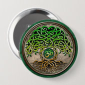 Yoga-Baum des Lebens Button (Vorne & Hinten)