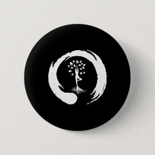 Yoga Baum des Lebens Yin Yang Meditation Button