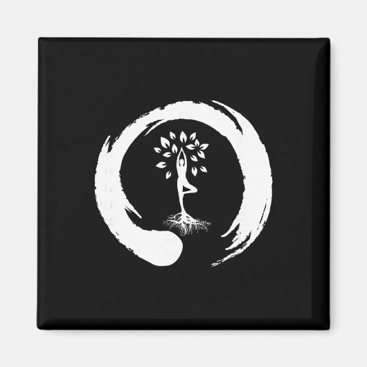 Yoga Baum des Lebens Yin Yang Meditation Magnet (Vorne)