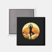 Yoga Baum Einbeinige stehende Pose Vrikshasana Vin Magnet (Vorderseite/Rückseite)