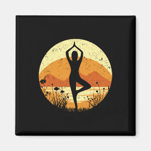 Yoga Baum Einbeinige stehende Pose Vrikshasana Vin Magnet