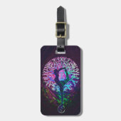 Yoga-Baum-Friedensregenbogen Gepäckanhänger (Vorderseite vertikal)