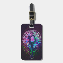 Yoga-Baum-Friedensregenbogen Gepäckanhänger