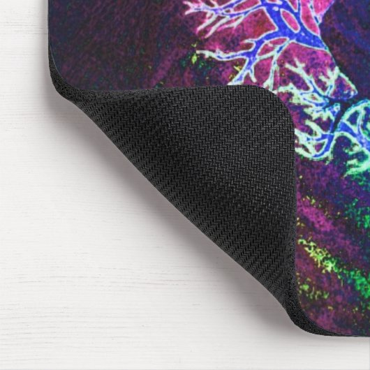 Yoga-Baum-Friedensregenbogen Mousepad (Ecke)