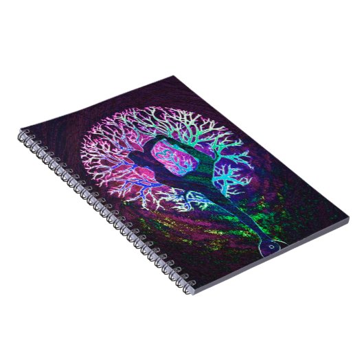 Yoga-Baum-Friedensregenbogen Notizblock (Rechte Seite)