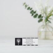 Yoga-Baum in Schwarzweiss Mini Visitenkarte (Stehend Vorderseite)