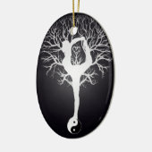 Yoga-Baum Keramikornament (Links)