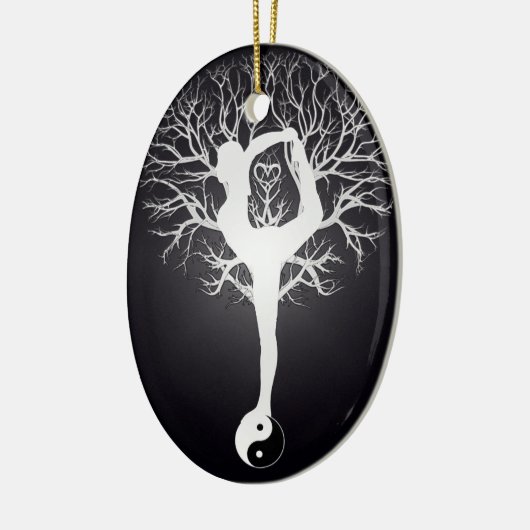Yoga-Baum Keramikornament (Links)
