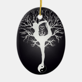 Yoga-Baum Keramikornament