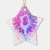 Yoga-Baum-Pastell-Regenbogen Keramikornament (Links)