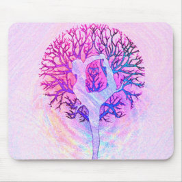 Yoga-Baum-Pastell-Regenbogen Mousepad