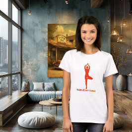 Yoga-Baum-Pose Minimalistischer Lebensstil Silhoue T-Shirt