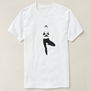 Yoga Baum Pose, schwarz T-Shirt