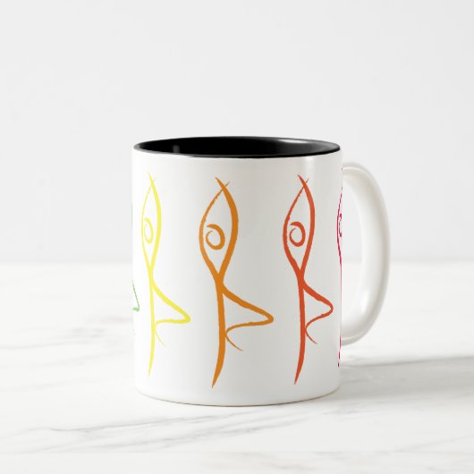 Yoga-Baum-Pose-Tasse Zweifarbige Tasse (VorderseiteRechts)