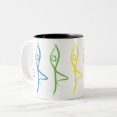 Yoga-Baum-Pose-Tasse Zweifarbige Tasse (Vorderseite Links)