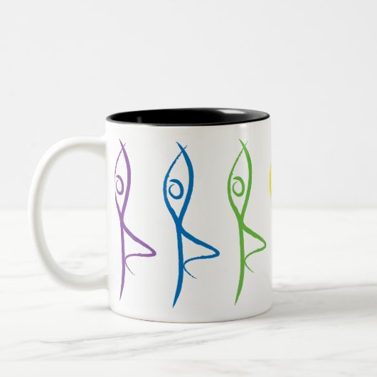 Yoga-Baum-Pose-Tasse Zweifarbige Tasse (Links)