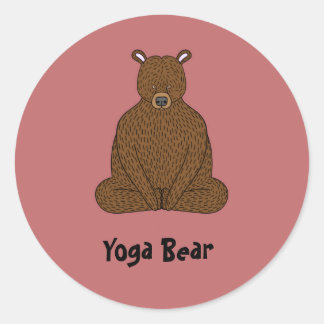"Yoga Bear" Rundaufkleber Runder Aufkleber