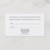 Yoga-Befassung mit Dampfglas Empfehlungskarte (Rückseite)