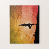YOGA BEIM SONNENUNTERGANG PUZZLE (Vertikal)