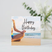 Yoga Birthday Card für Mediationsliebhaber (Stehend Vorderseite)