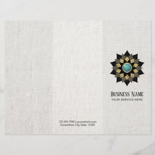 Yoga Black Gold Lotus Mandala Imitate Linen Trifol