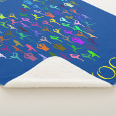 YOGA blaue Sherpa-Decke mit Herz. "JUST BREATH Sherpadecke (3/4)