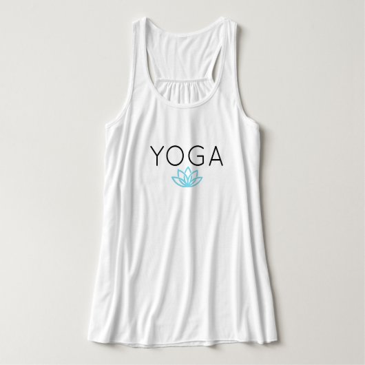 Yoga-blauer einfacher Lotus-Behälter Tank Top (Design Vorderseite)