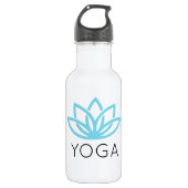 Yoga blaues einfaches Lotus Waterbottle Trinkflasche (Vorderseite)