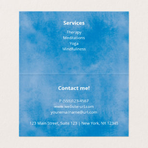 Yoga Blue Aquarellfarbe Holistic, Mandala Hand gez Visitenkarten