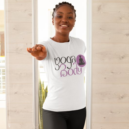Yoga Body mit Yoga Pose Grafik-Print-T - Shirt