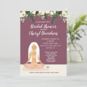 Yoga Bride Brautparty Burgundy Einladung (Stehend Vorderseite)