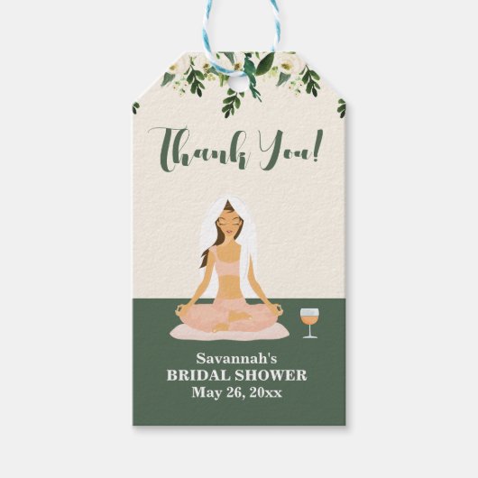 Yoga Bride Mimosa Brautparty Vielen Dank Geschenkanhänger (Vorderseite)