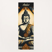 Yoga Buddha in Orange und Schwarz Yogamatte (Vorderseite)