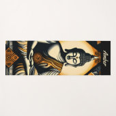 Yoga Buddha in Orange und Schwarz Yogamatte (Vorderseite (Horizontal))