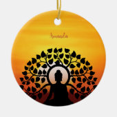 Yoga Buddha Mediation Sunset Namaste Personalisier Keramik Ornament (Vorne)