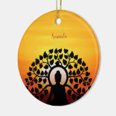 Yoga Buddha Mediation Sunset Namaste Personalisier Keramik Ornament (Links)