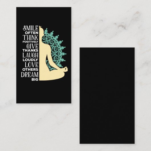 Yoga Buddhistischer Medizinstender Zen-Buddhismus Visitenkarte (Vorne/Hinten)