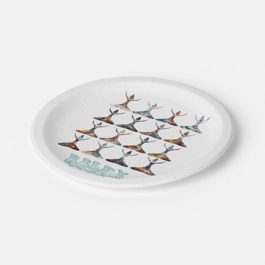 Yoga Buddies Pappteller (Schrägansicht)