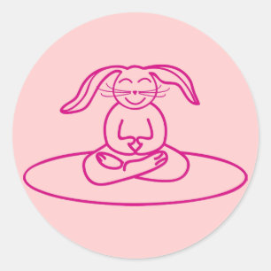 Yoga Bunny - Rosa Aufkleber