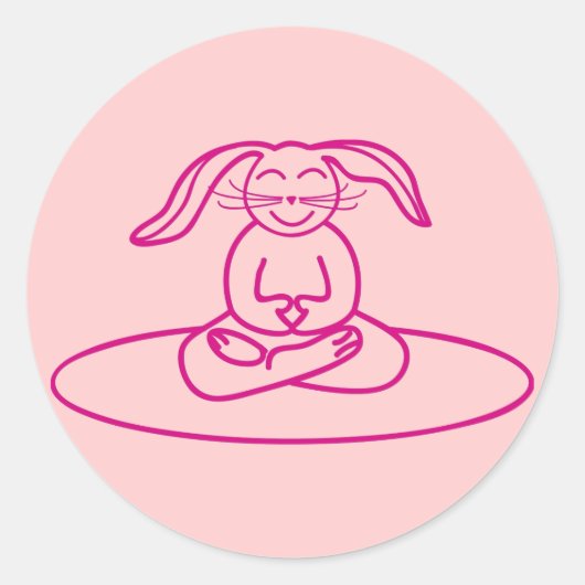 Yoga Bunny - Rosa Aufkleber (Vorderseite)