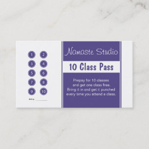 Yoga Business Card 10 Class Pass Template Treuekarte