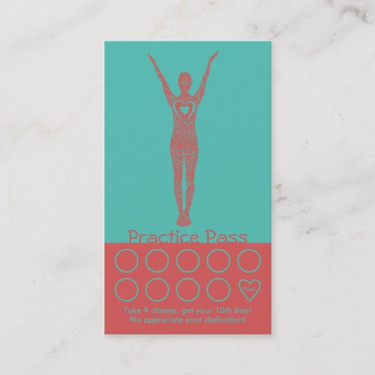 Yoga Business Card 10 Class Pass Treuekarte (Vorderseite)