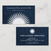 Yoga Business Card für elegante Black & White Sun  Visitenkarte (Vorne/Hinten)