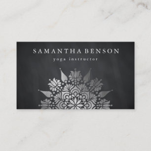 Yoga Business Card für elegante Black & White Sun  Visitenkarte
