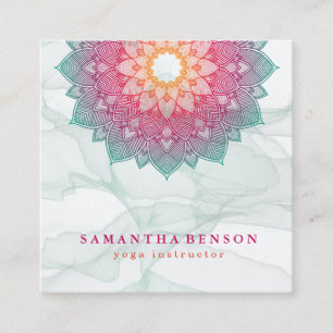 Yoga Business Card für elegante Lotus Blume Quadratische Visitenkarte
