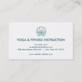 Yoga Business Card für elegante Lotus Blume Visitenkarte (Rückseite)
